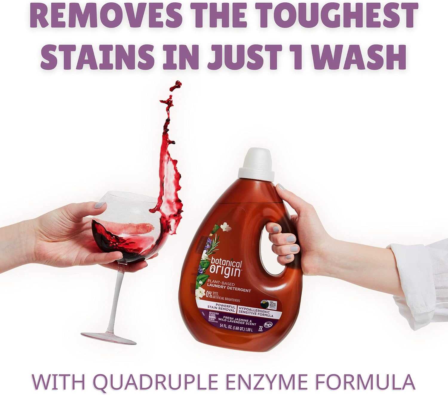 Plant-based Laundry Detergent Free from Dyes and Brighteners, Lavender, 54 Fl Oz