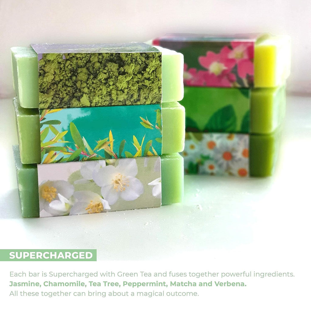 O NATURALS 100% Natural Bar Soap - Gift Set - Organic Ingredients & Essential Oils - Spa Gifts for Women & Men, Body Wash & Face Soap - 6PC Green Tea Soap Collection Visit the O NATURALS Store