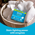 ECOS Laundry Detergent Sheets Vegan, No Plastic Jug, No Mess & Liquid Free - Hypoallergenic, Plant Powered Laundry Detergent Sheet - Free and Clear - 64 Count (Pack of 1)