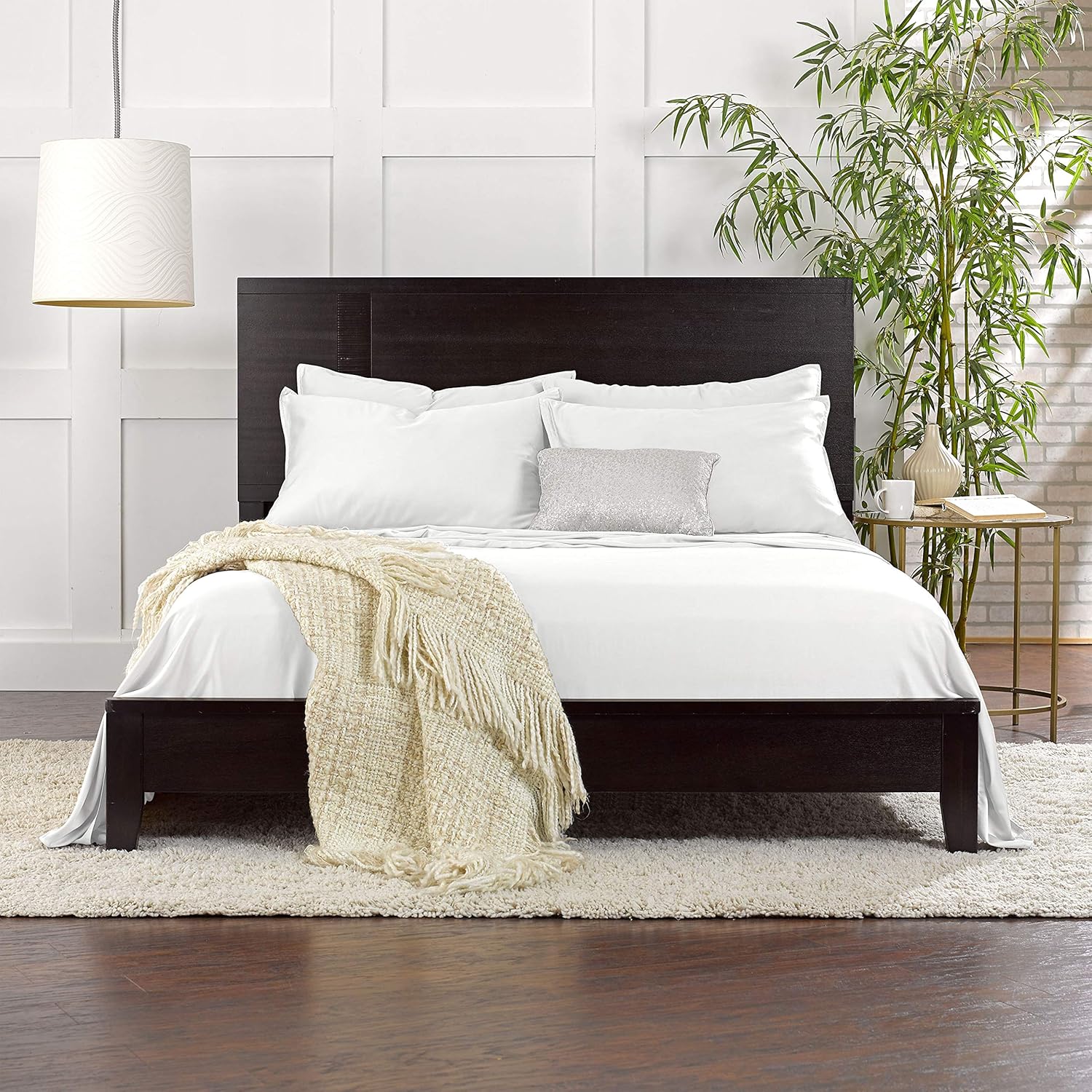 Pure Bamboo Queen Sheets, Genuine 100% Organic Viscose Derived from Bamboo Bed Sheet Set, Luxuriously Soft & Cooling, Double Stitching, 2 Year Quality Promise (Queen, White)