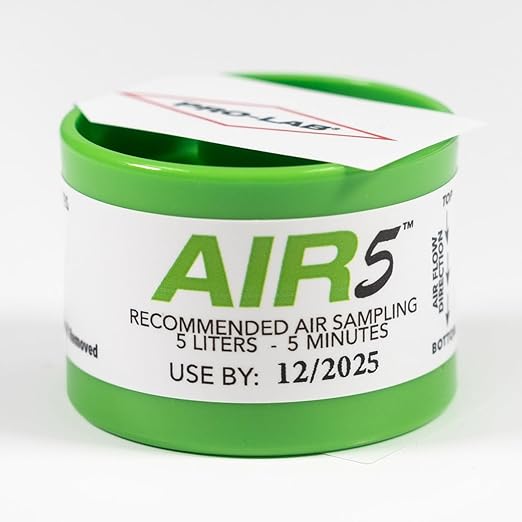 AIR5 Professional Fast (5 Min) Air Sampling Cassettes (6 Pack) - Compatible with LPM Pumps (Pump NOT Included), Indoor Air Quality Mold Detection. Used by Thousands of InterNACHI / IAC2 Home Insp