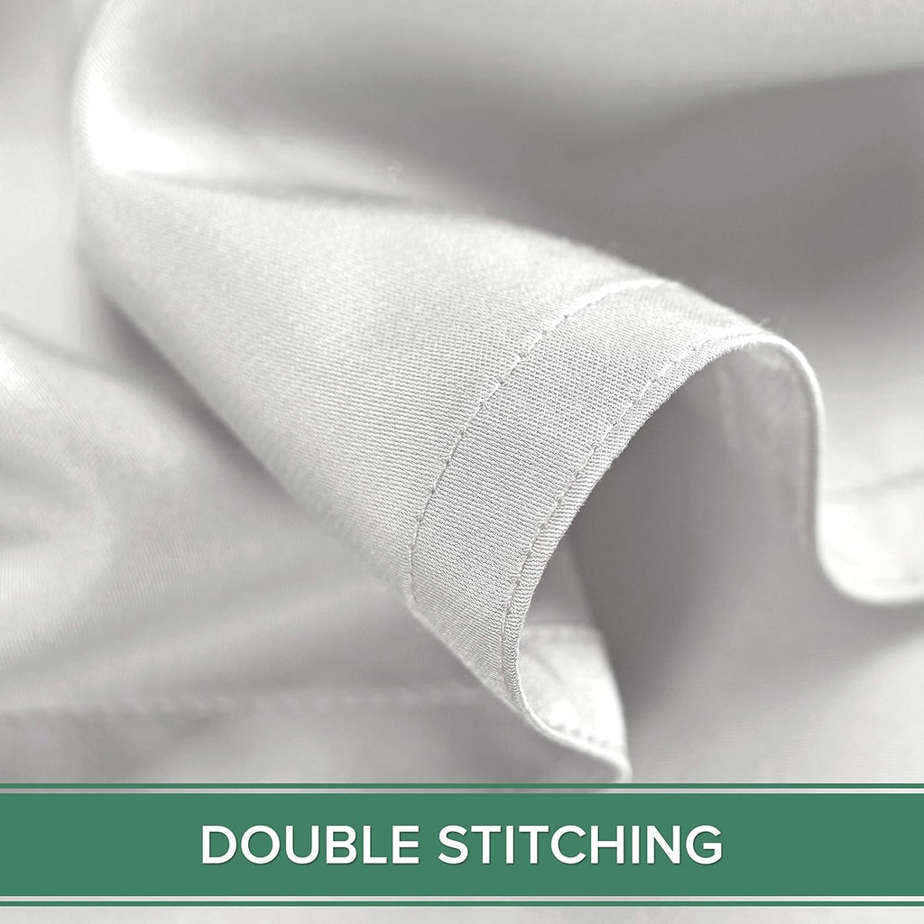 Pure Bamboo Queen Sheets, Genuine 100% Organic Viscose Derived from Bamboo Bed Sheet Set, Luxuriously Soft & Cooling, Double Stitching, 2 Year Quality Promise (Queen, White)
