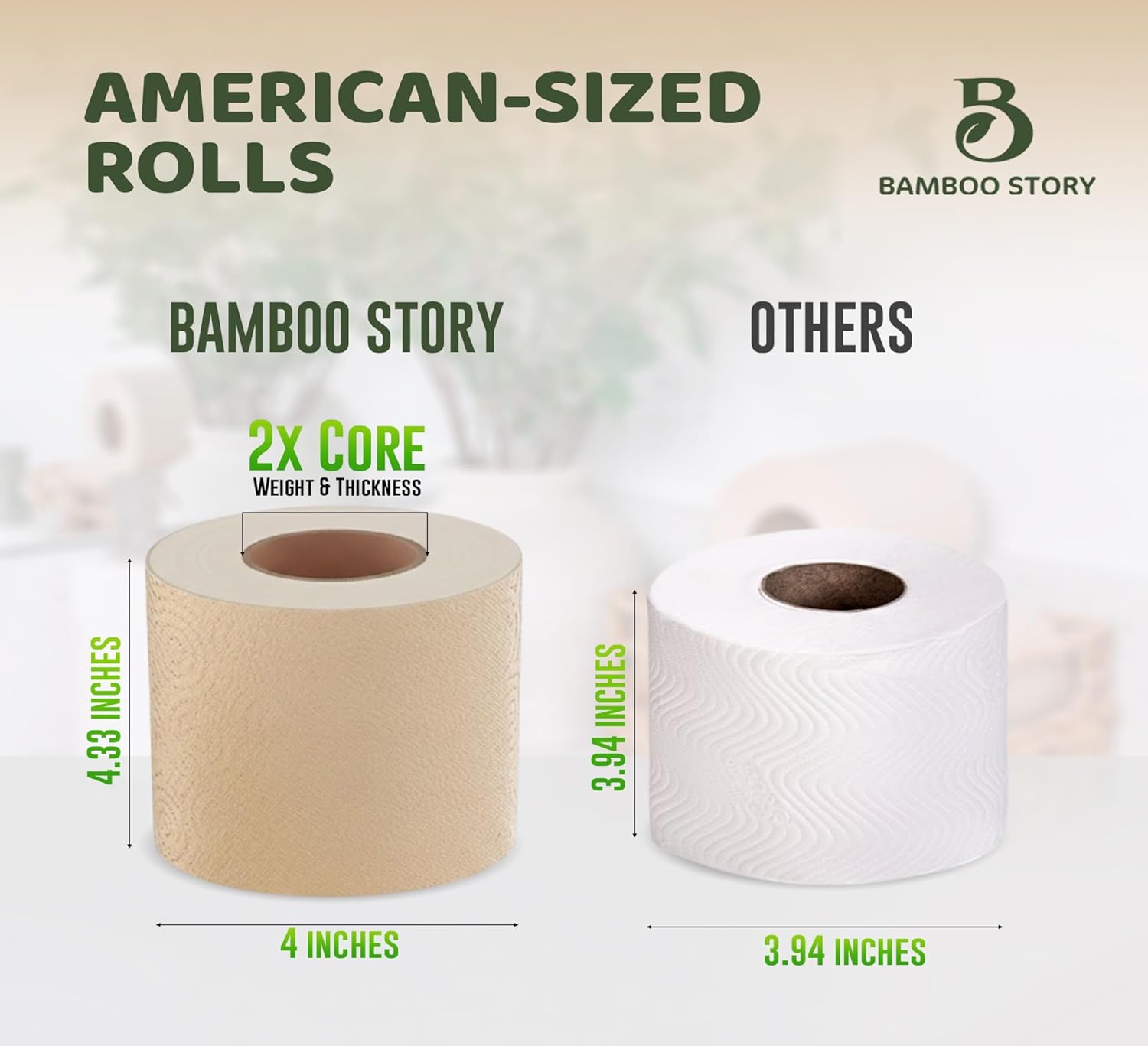 Bamboo Toilet Paper Unbleached, 12 Rolls, 3 Ply and 300 Sheets Bamboo Toilet Tissue - FSC Certified, Biodegradable, Chemical Free, Plastic Free, BPA Free, Septic Safe Toilet Paper