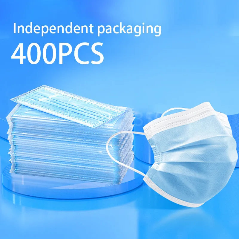10-500pcs Disposable Adults individual package Masks Filter Meltblown Non-wove Face mask blue Breathable Protective masque mask