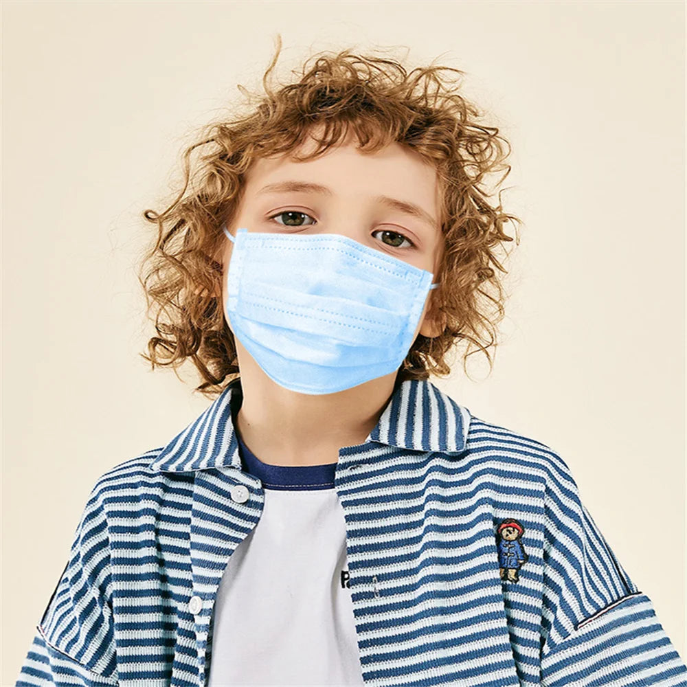 50/100/200pcs Child Disposable Face Masks Kids Filter 3 Layer Ply mask Children Non-wove Anti-dust mask Sanitary mascarillas