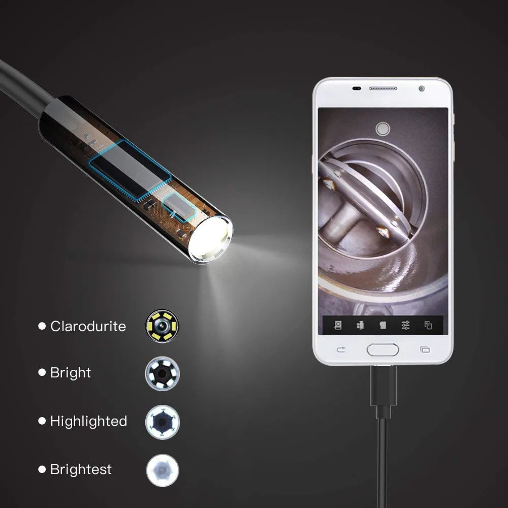 Type-c Android USB Endoscope Camera 7.0mm Hard Cable PC Android Phone Endoscope Pipe Type C Endoscope Inspection Mini Camera