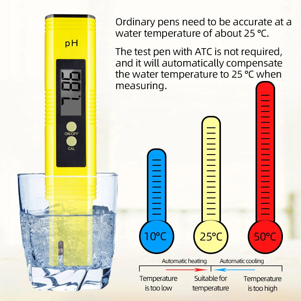 PH Meter & TDS Meter Digital Water Quality Tester 0-14 PH Meter Tester 0-9990PPM TDS&EC LCD Water Purity PPM Aquarium Filter
