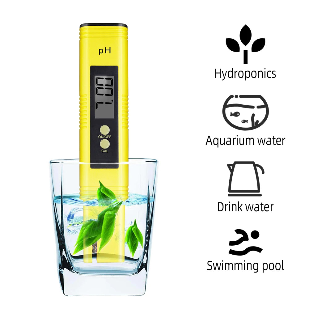 PH Meter & TDS Meter Digital Water Quality Tester 0-14 PH Meter Tester 0-9990PPM TDS&EC LCD Water Purity PPM Aquarium Filter