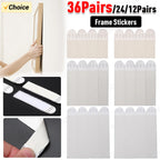 12-36 Pairs White Tape Damage-Free Picture&Frame Hanging Strips Wall Sticker Hook Value Pack Picture Hanging Strips DIY Stickers