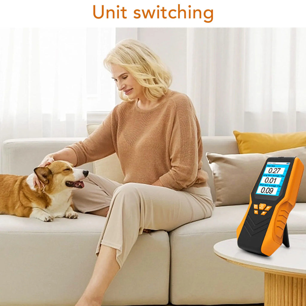 Handheld Radon Detector Accuracy Real Time Long Short Term Average LCD Display Radon Test Kit for Home School Radon Detector