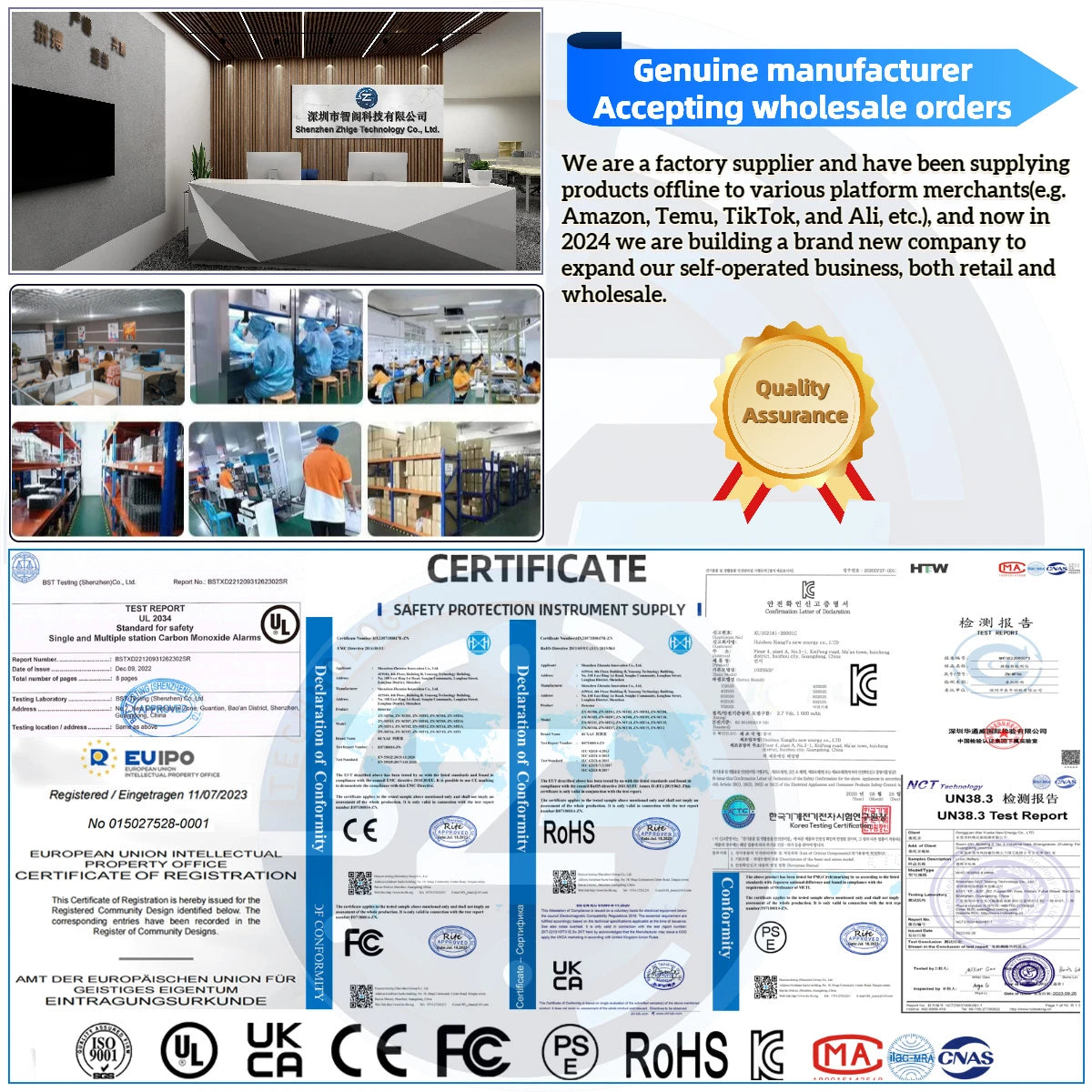 Carbon Monoxide Smoke Detector, CO and Smoke Alarm, Combination CO Alarm,Fire Alarm for Home and Kitchen