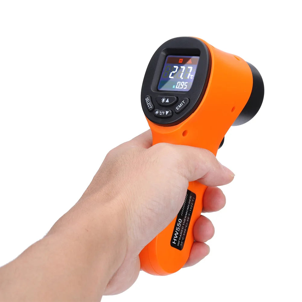 Digital Infrared Thermometer -50~600℃ / -58~1122℉ Contactless Temperature Tester IR Laser Pyrometer LCD Non-Contact Pyrometer