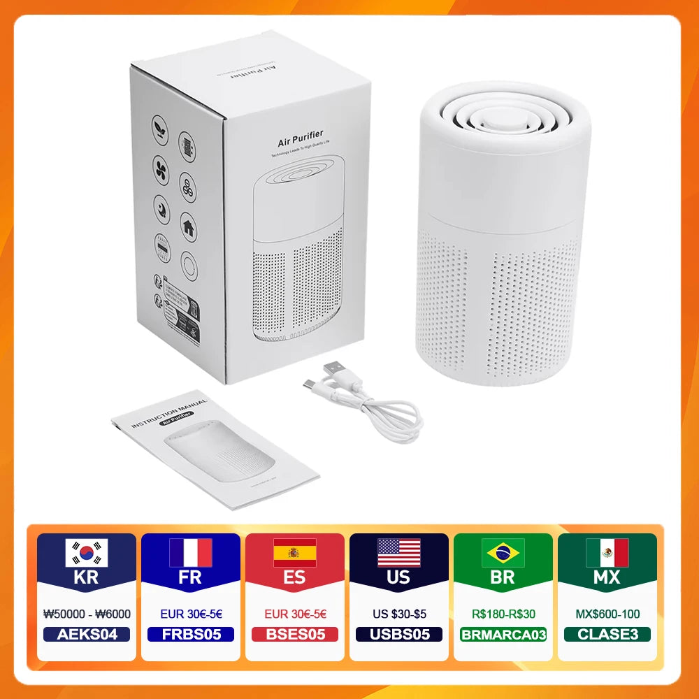 Household Air Purifier Portable Air Cleaner Mini Desktop Air Purifier With HEPA Filter Air Freshener Air Cleaner For Home Office