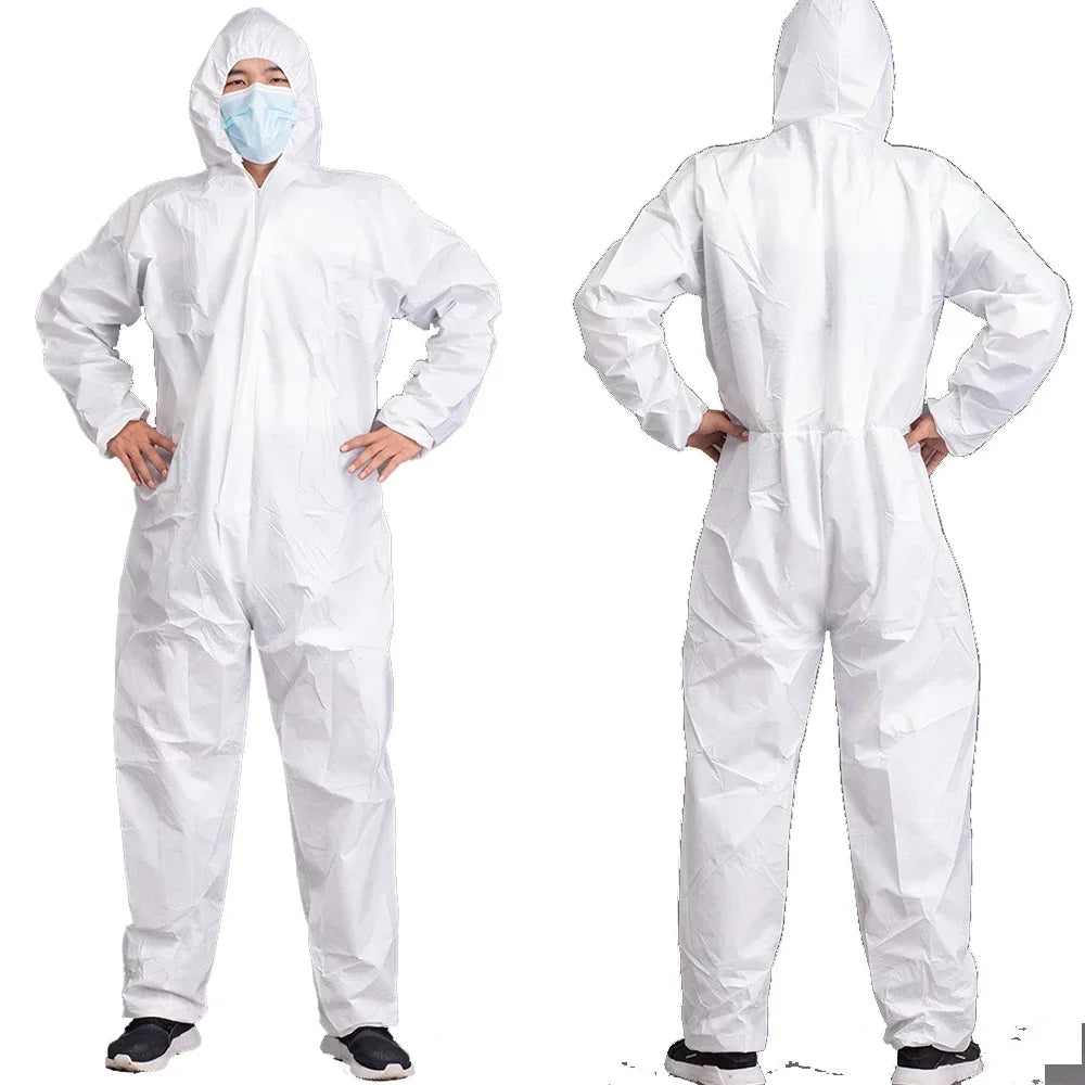 Disposable Breathable Dustproof Water Oil Resistant Work Safety Overall Anti Dust Spary Painting Decorating Labour Coverall Suit