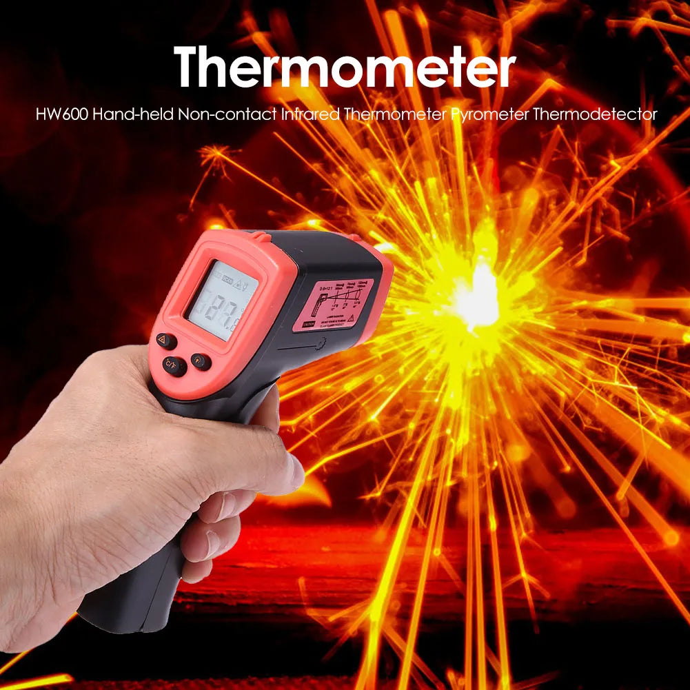 Digital Infrared Thermometer -50~600℃ / -58~1122℉ Contactless Temperature Tester IR Laser Pyrometer LCD Non-Contact Pyrometer