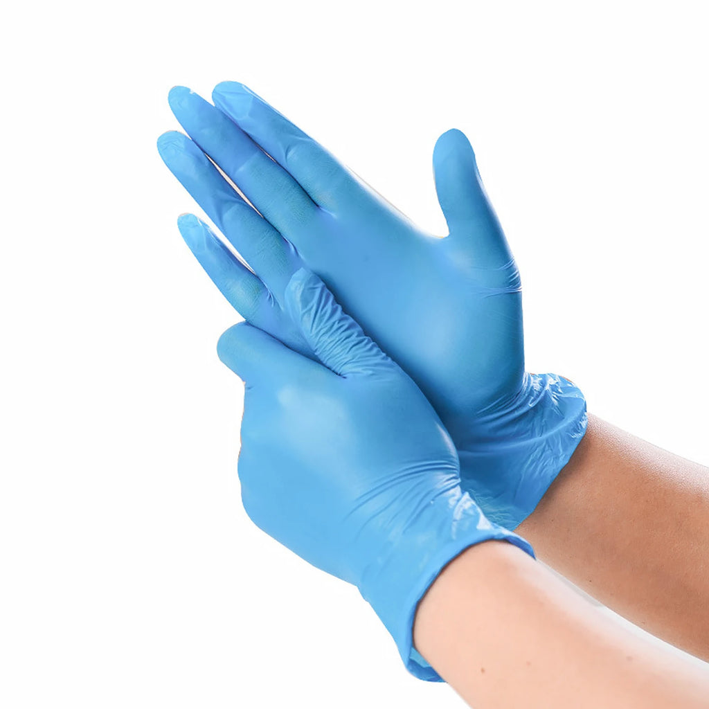 100/50Pcs Blue Disposable Nitrile Gloves Waterproof and Oil Proof Anti-static Durable Gloves For Kitchen Cooking Tools