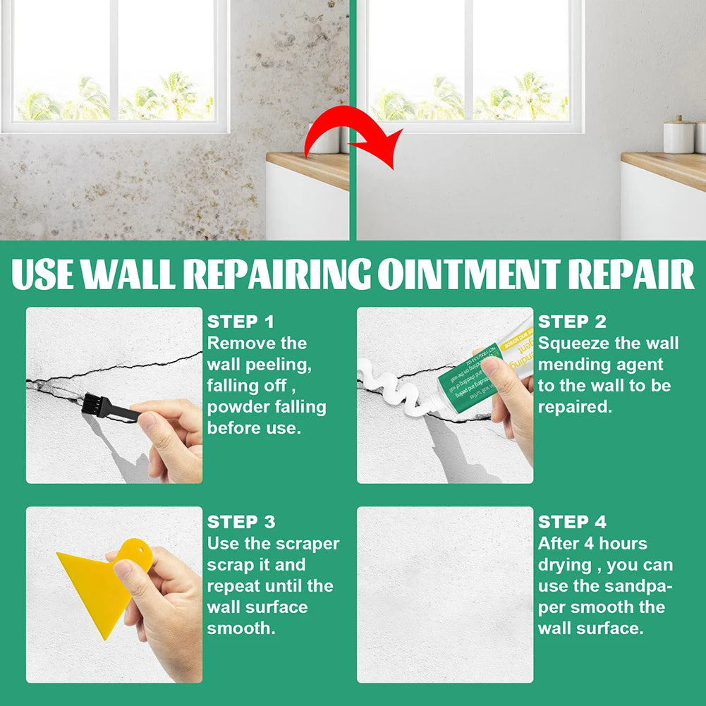 Drywall Putty Wall Repair Hole Kit,Wall Mending Agent with Scraper To Fill Wall Holes,Plaster Dent Repair Wall Plastering Tools
