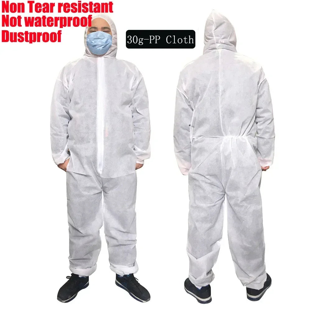 Disposable Breathable Dustproof Water Oil Resistant Work Safety Overall Anti Dust Spary Painting Decorating Labour Coverall Suit