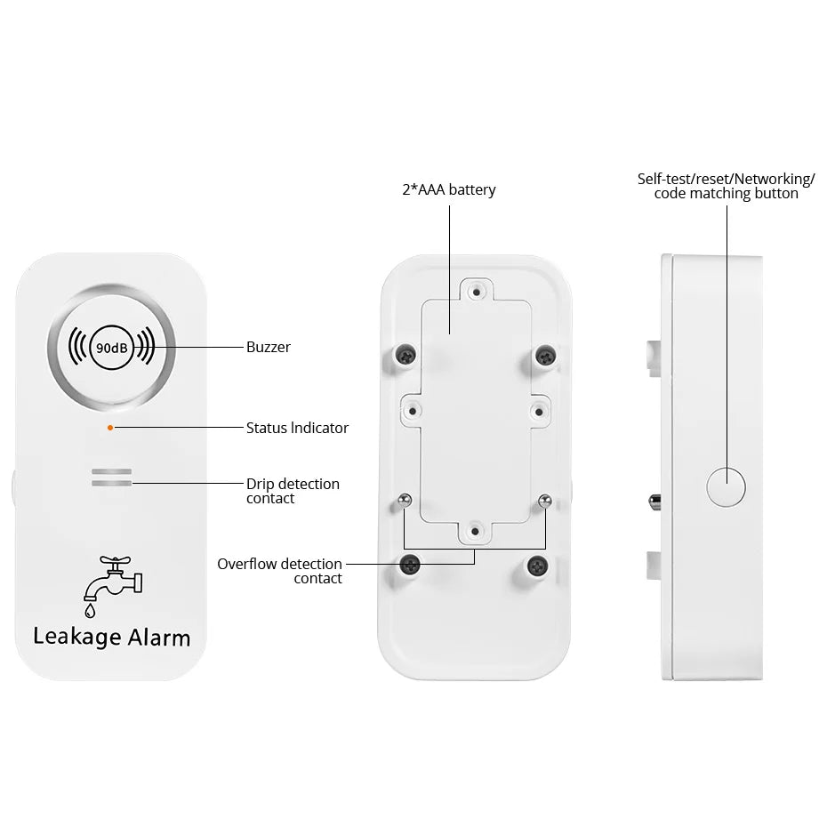 KERUI Water Leak Detectors 1/2/3 Pack 90dB Alarm Sensor Sensitive Leak And Drip Alert For Kitchen Bathroom Wireless Easy to Use
