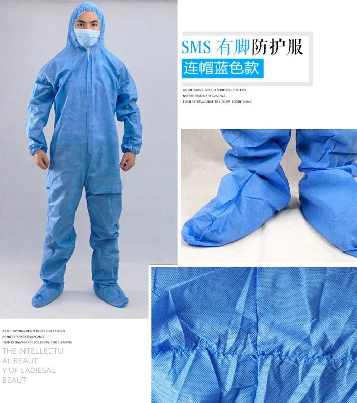 Disposable Breathable Dustproof Water Oil Resistant Work Safety Overall Anti Dust Spary Painting Decorating Labour Coverall Suit