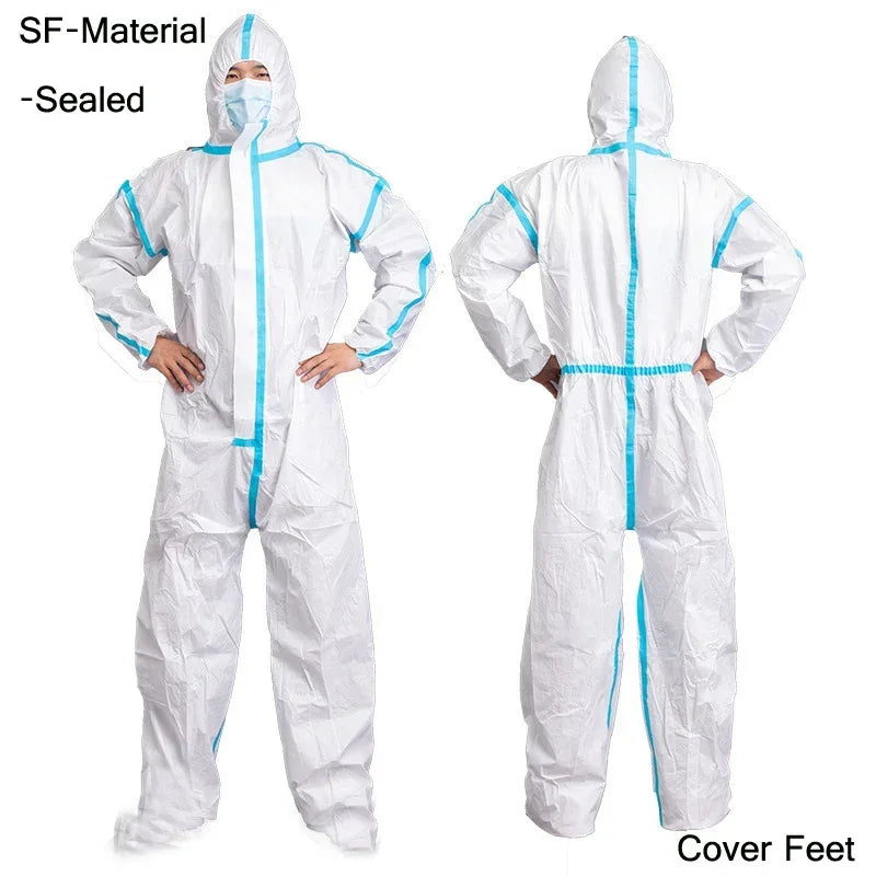 Disposable Breathable Dustproof Water Oil Resistant Work Safety Overall Anti Dust Spary Painting Decorating Labour Coverall Suit