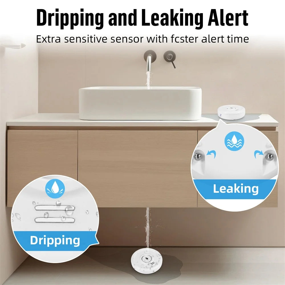 Fuers Water Leakage Detector Smart Home Alarm Tuya Smart Water level Sensor Home Alarm System Water Leak Security Alarm System