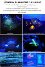 365nm Mini UV Led Blacklight Flashlight Usb Rechargeable Nail lamp Pet Stain Leakage Marker Ore Money Scorpion Detection lights