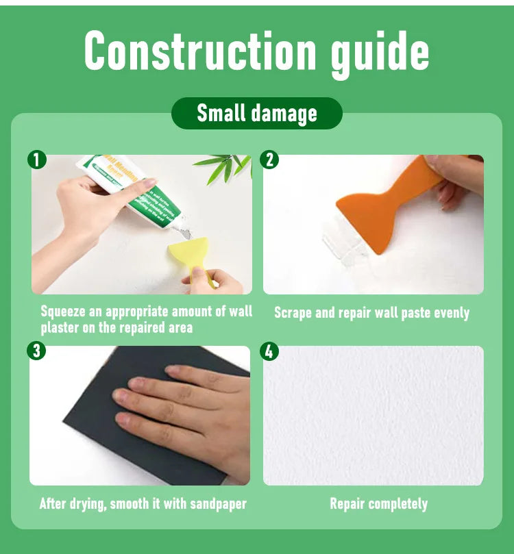 Drywall Putty Wall Repair Hole Kit,Wall Mending Agent with Scraper To Fill Wall Holes,Plaster Dent Repair Wall Plastering Tools