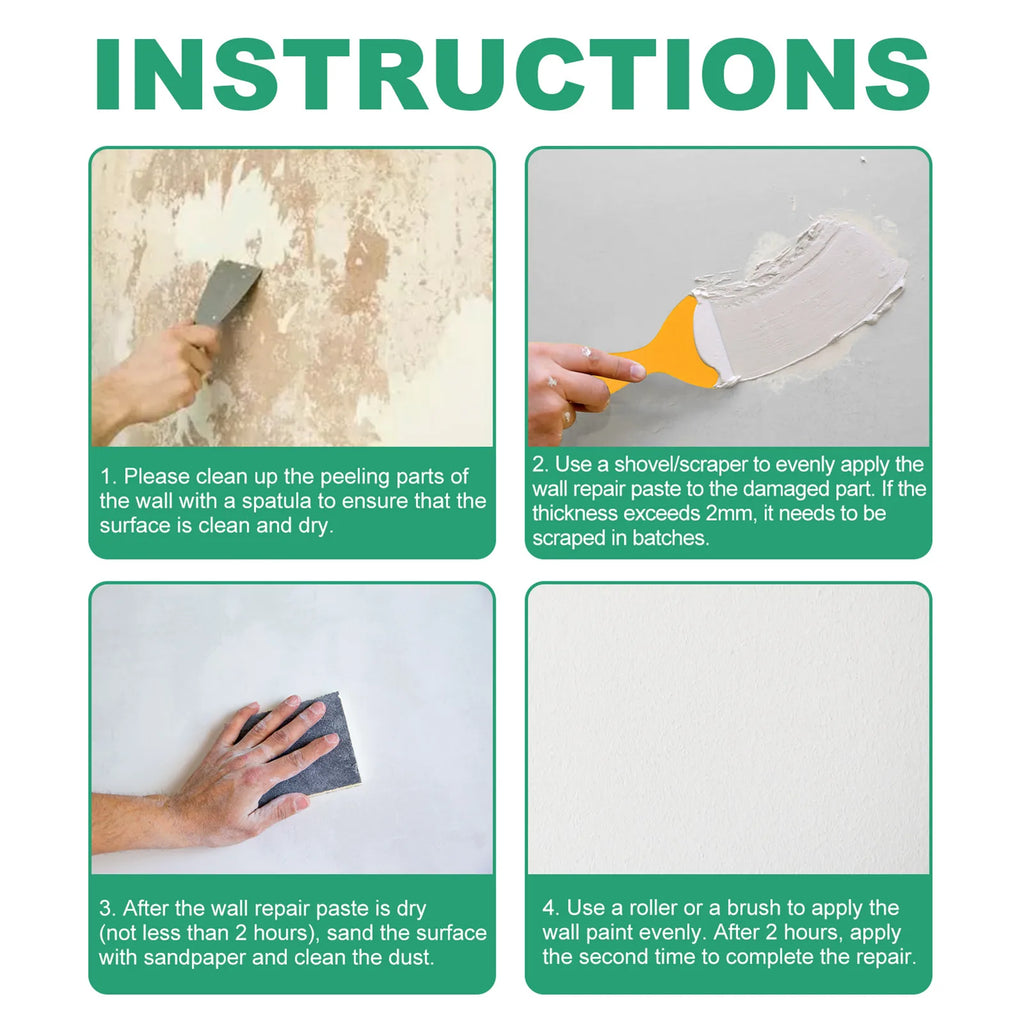 Wall Repair Paste Household Wall Crack Repair Paste Drywall Repair Kit Wall Graffiti Paint Peeling Crack Repairing Agent