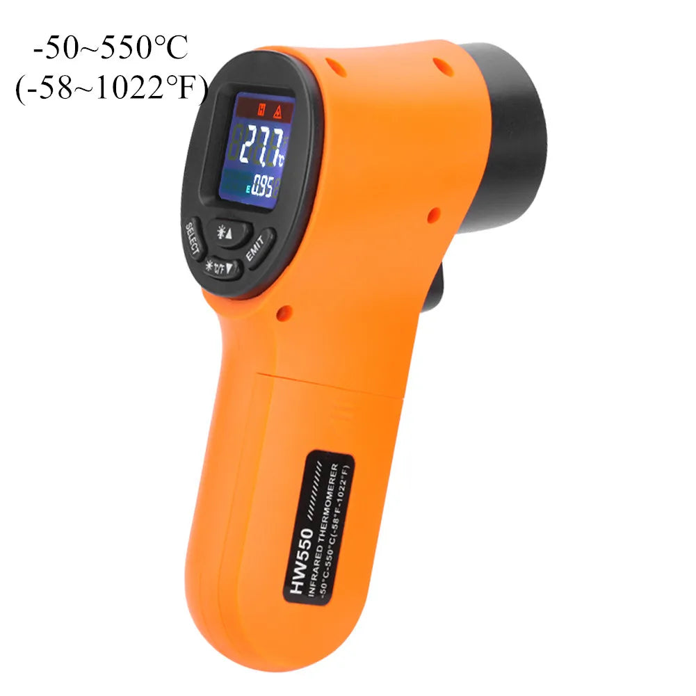 Digital Infrared Thermometer -50~600℃ / -58~1122℉ Contactless Temperature Tester IR Laser Pyrometer LCD Non-Contact Pyrometer