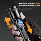 Powerful P70 LED Flashlights High Power Ultra Bright Tactical Light Emergency Spotlights Telescopic Zoom Light Built-in Battery