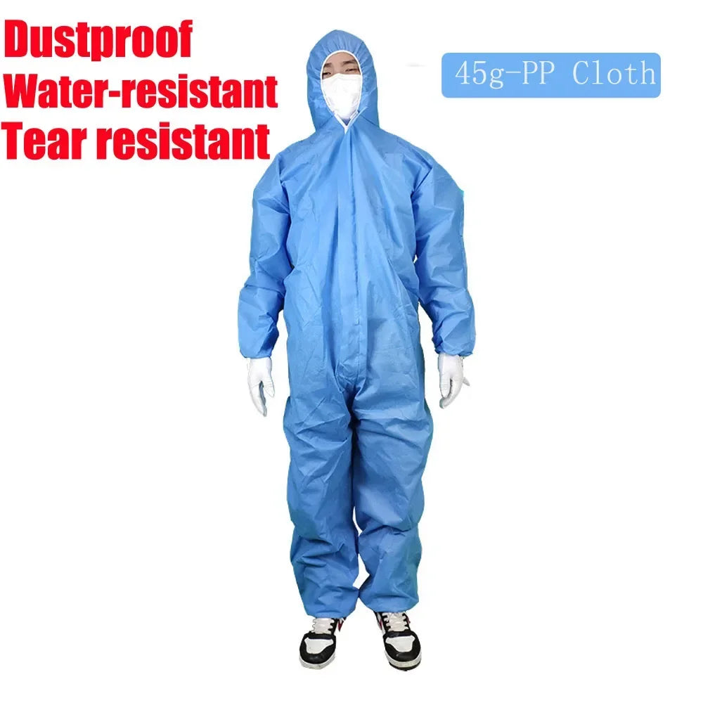 Disposable Breathable Dustproof Water Oil Resistant Work Safety Overall Anti Dust Spary Painting Decorating Labour Coverall Suit