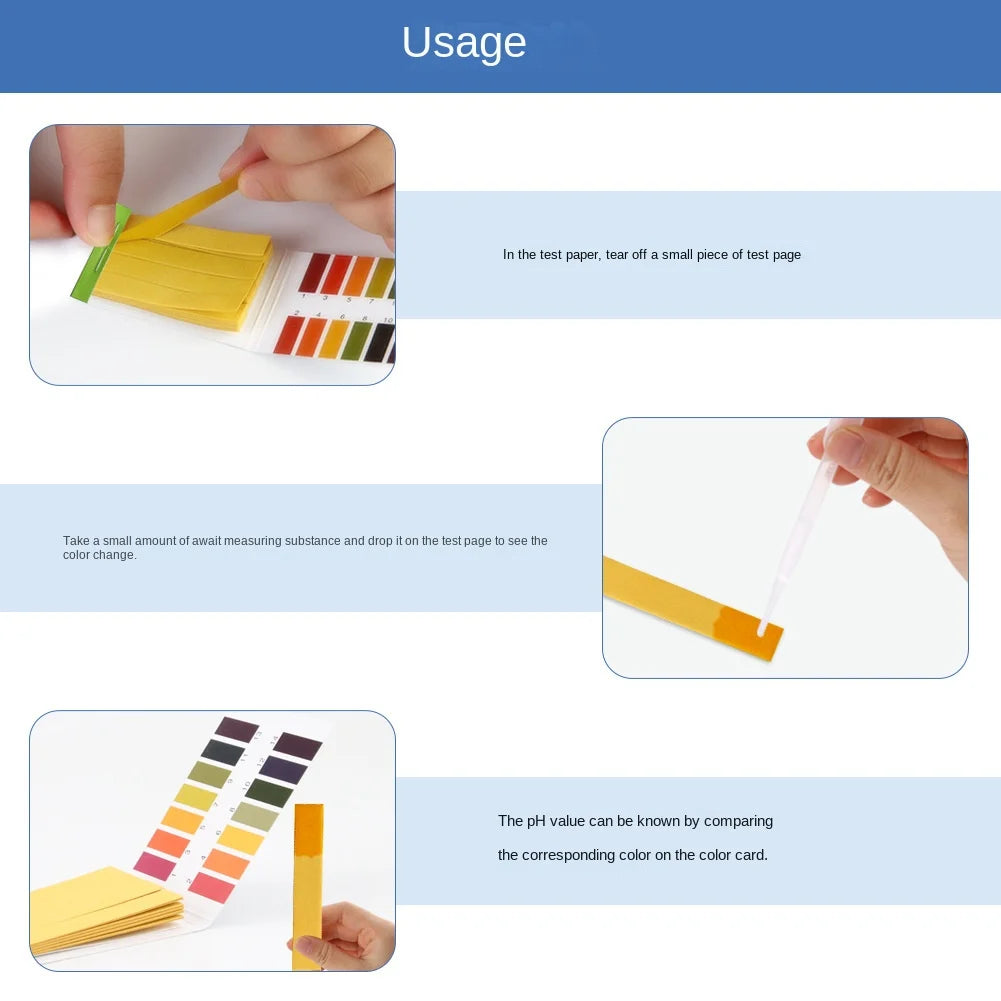 80 Strips Professional 1-14 ph Litmus Paper Ph Test Strips Water Cosmetics Soil Acidity Test Strips with Control Card