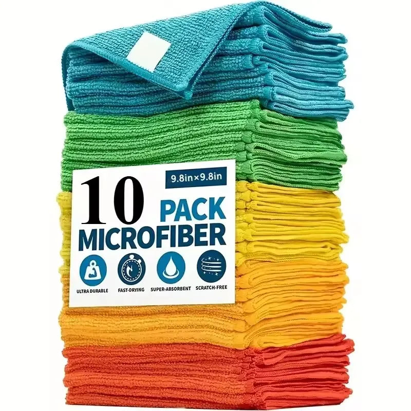 20/10/5pcs Microfiber Cleaning Cloth, Dishwashing Cloth Household Rag Kitchen Bathroom Cleaning Towel Durable Absorbent Towel