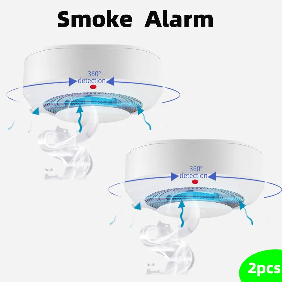 Battery Operated Smoke Alarm For Home Photoelectric Smoke Detector LED Smoke Alarm Test Button Smoke Detector Bedroom Safety