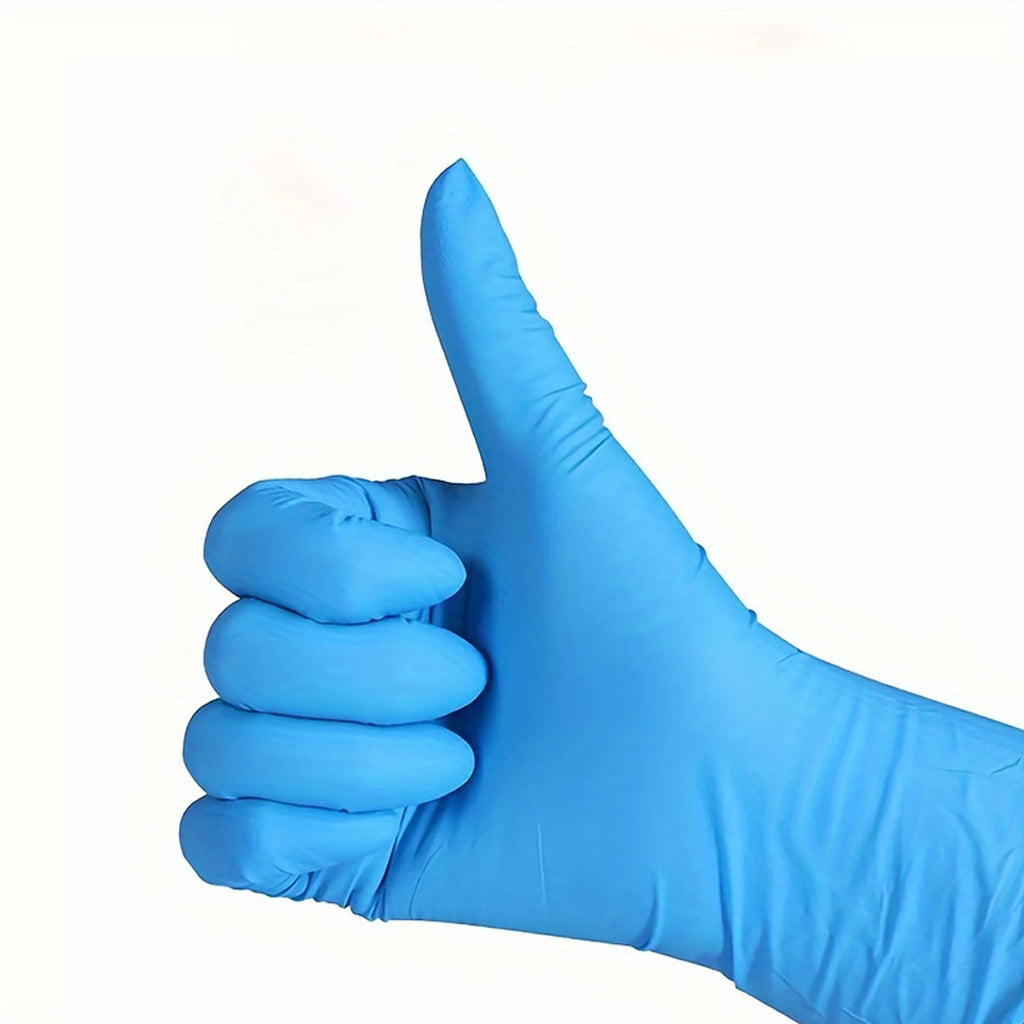 100/50Pcs Blue Disposable Nitrile Gloves Waterproof and Oil Proof Anti-static Durable Gloves For Kitchen Cooking Tools