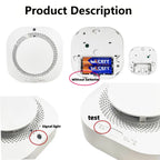 Battery Operated Smoke Alarm For Home Photoelectric Smoke Detector LED Smoke Alarm Test Button Smoke Detector Bedroom Safety