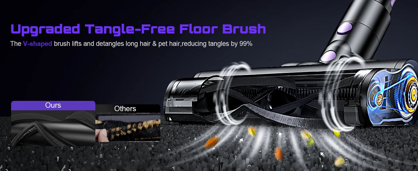 Cordless Vacuum Cleaner, 40Kpa/500W/45min 10 in 1 Powerful Stick Lightweight Vacuum Cleaner for Home Pet Hair/Hard Floor/Carpet