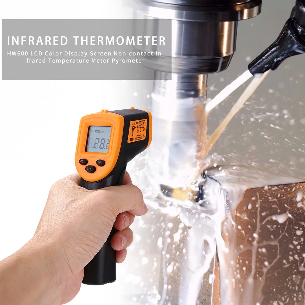 Digital Infrared Thermometer -50~600℃ / -58~1122℉ Contactless Temperature Tester IR Laser Pyrometer LCD Non-Contact Pyrometer