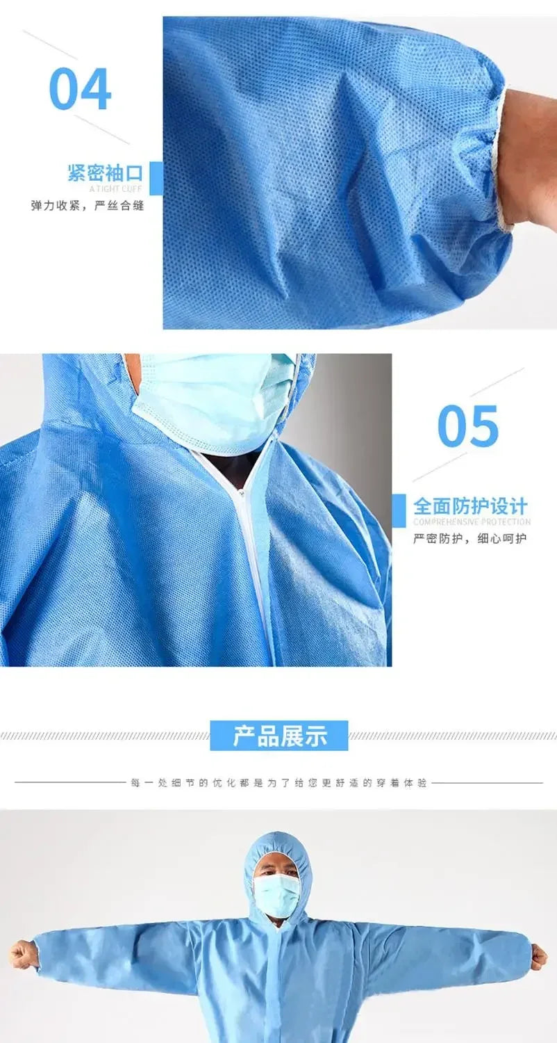 Disposable Breathable Dustproof Water Oil Resistant Work Safety Overall Anti Dust Spary Painting Decorating Labour Coverall Suit