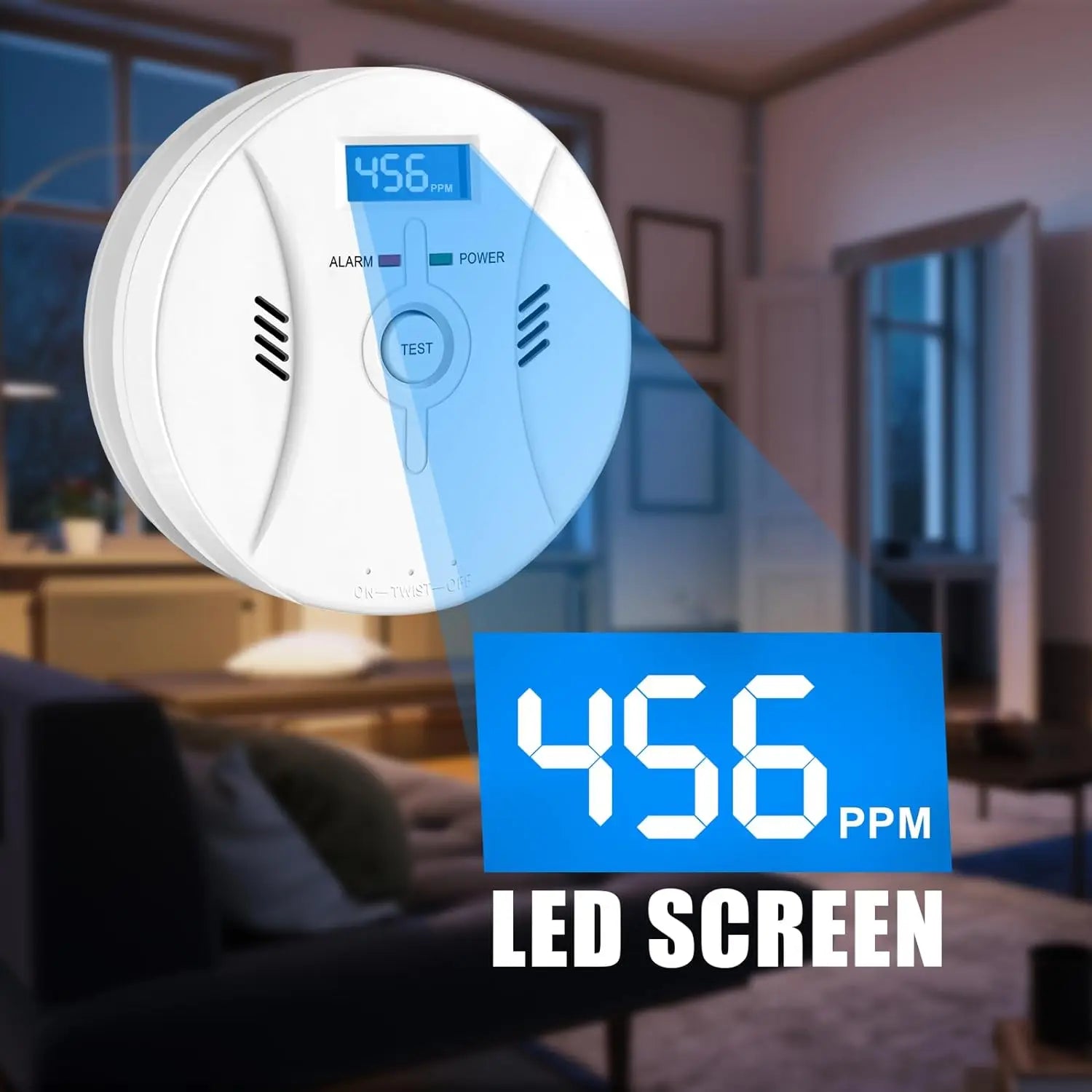 Carbon Monoxide Smoke Detector, CO and Smoke Alarm, Combination CO Alarm,Fire Alarm for Home and Kitchen