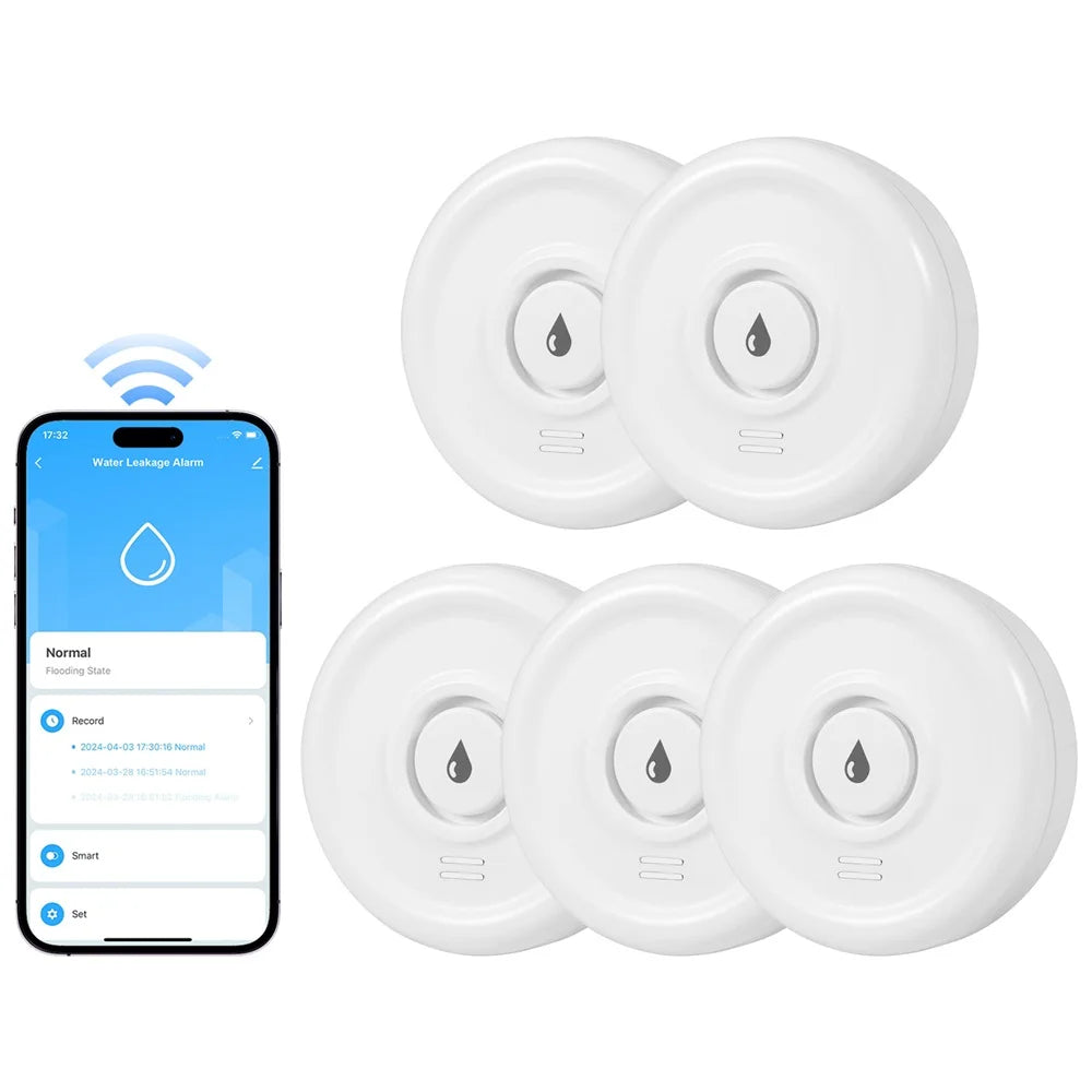 Fuers Water Leakage Detector Smart Home Alarm Tuya Smart Water level Sensor Home Alarm System Water Leak Security Alarm System