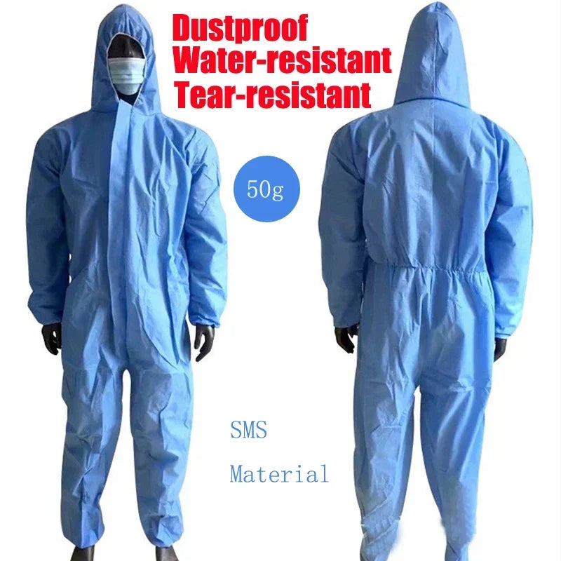 Disposable Breathable Dustproof Water Oil Resistant Work Safety Overall Anti Dust Spary Painting Decorating Labour Coverall Suit