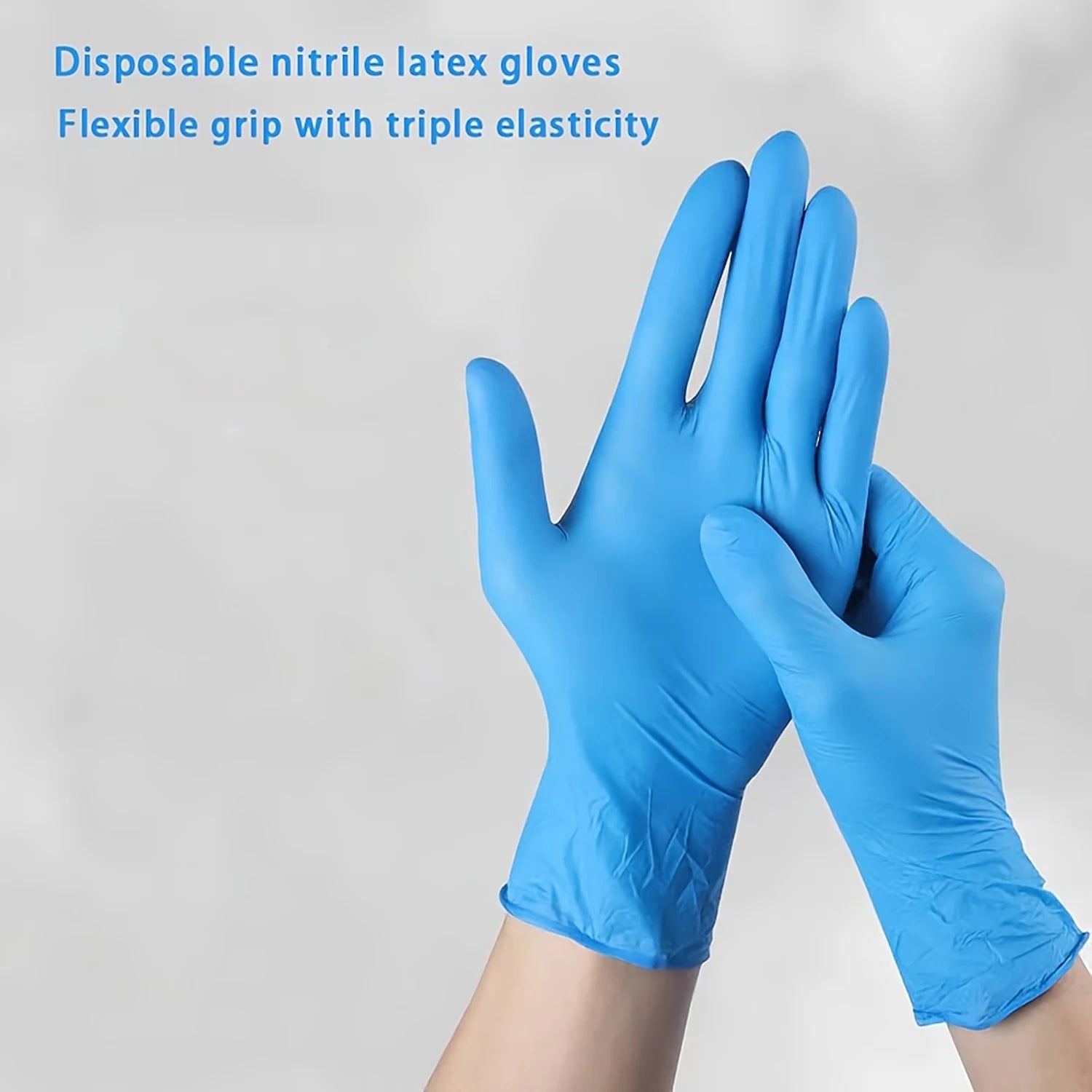100/50Pcs Blue Disposable Nitrile Gloves Waterproof and Oil Proof Anti-static Durable Gloves For Kitchen Cooking Tools