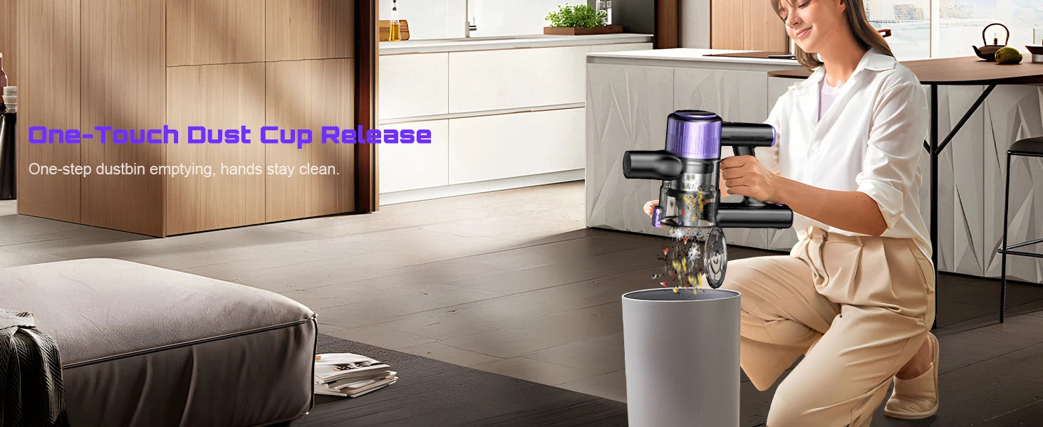 Cordless Vacuum Cleaner, 40Kpa/500W/45min 10 in 1 Powerful Stick Lightweight Vacuum Cleaner for Home Pet Hair/Hard Floor/Carpet