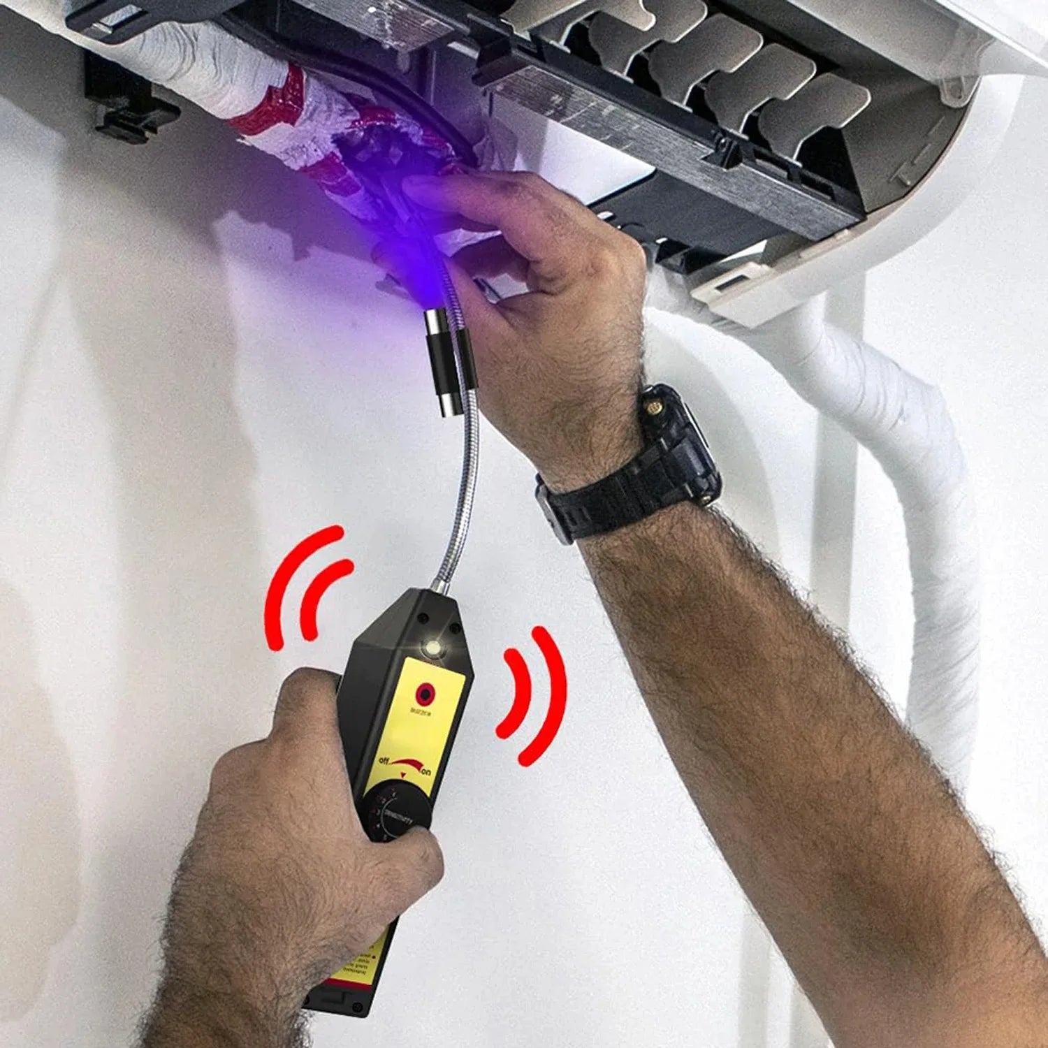 WJL-6000 Freon Leak Detector Halogen Leak Detector R22 R410A R134A R1234YF Refrigerant Gas HVAC Air Conditioner Tester Tool