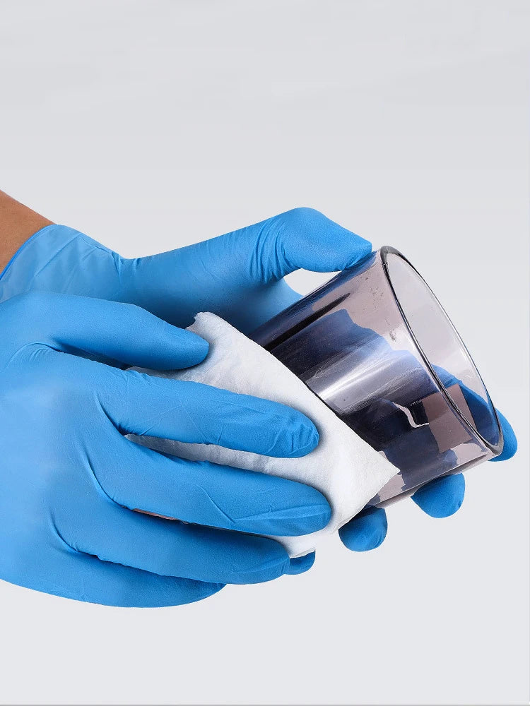 100/50Pcs Blue Disposable Nitrile Gloves Waterproof and Oil Proof Anti-static Durable Gloves For Kitchen Cooking Tools