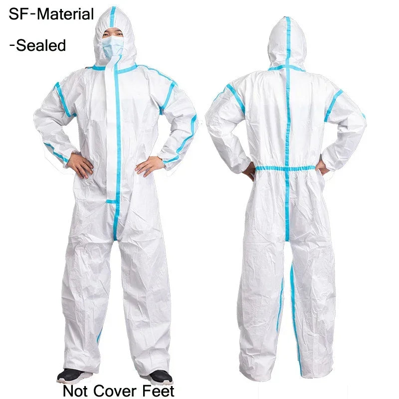 Disposable Breathable Dustproof Water Oil Resistant Work Safety Overall Anti Dust Spary Painting Decorating Labour Coverall Suit