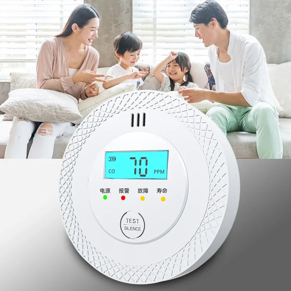 Carbon Monoxide Alarm Detector Battery Powered Smoke and Carbon Monoxide Detector Alarm LCD Display CO Detector for Home Depot