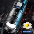 Powerful P70 LED Flashlights High Power Ultra Bright Tactical Light Emergency Spotlights Telescopic Zoom Light Built-in Battery